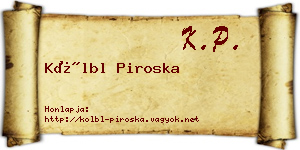 Kölbl Piroska névjegykártya