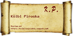 Kölbl Piroska névjegykártya