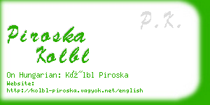 piroska kolbl business card